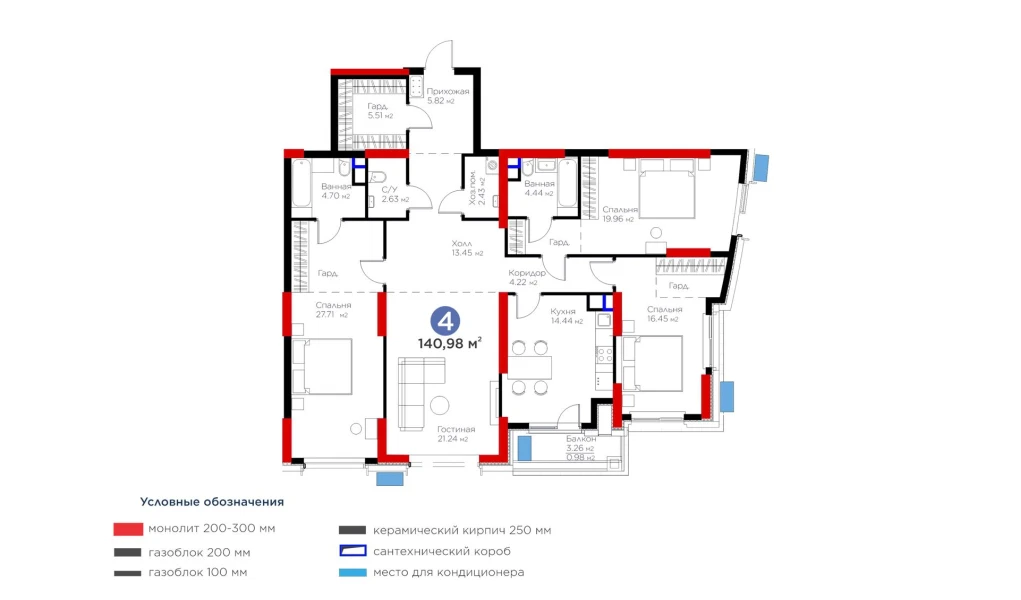 4-комн. квартира 140.98 м² 3/13 этаж | Жилой комплекс BI Flagman 4-комн. квартира 140.98 м² 3/13 этаж | Жилой комплекс BI Flagman