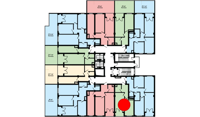 1-xonali xonadon 45.6 m²  3/16 qavat | Musaffo Turar-joy majmuasi