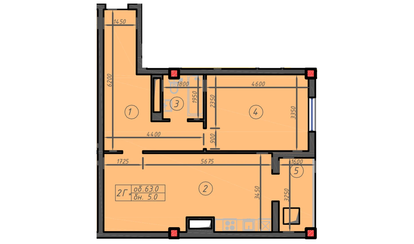 1-комн. квартира 63 м²  11/12 этаж | Жилой комплекс Sokin hayot