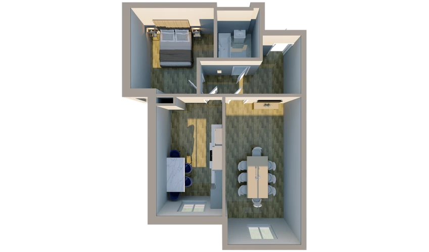 2-комнатная квартира 74.4 м²  9/10 этаж | Жилой комплекс BRIDGE