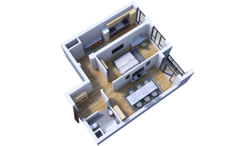 2-комнатная квартира 66.6 м²  14/16 этаж | Жилой комплекс Musaffo