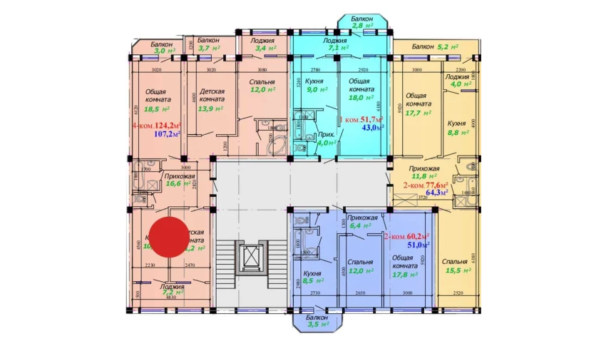 4-комнатная квартира 124.2 м²  2/7 этаж | Жилой комплекс Bunyodkor