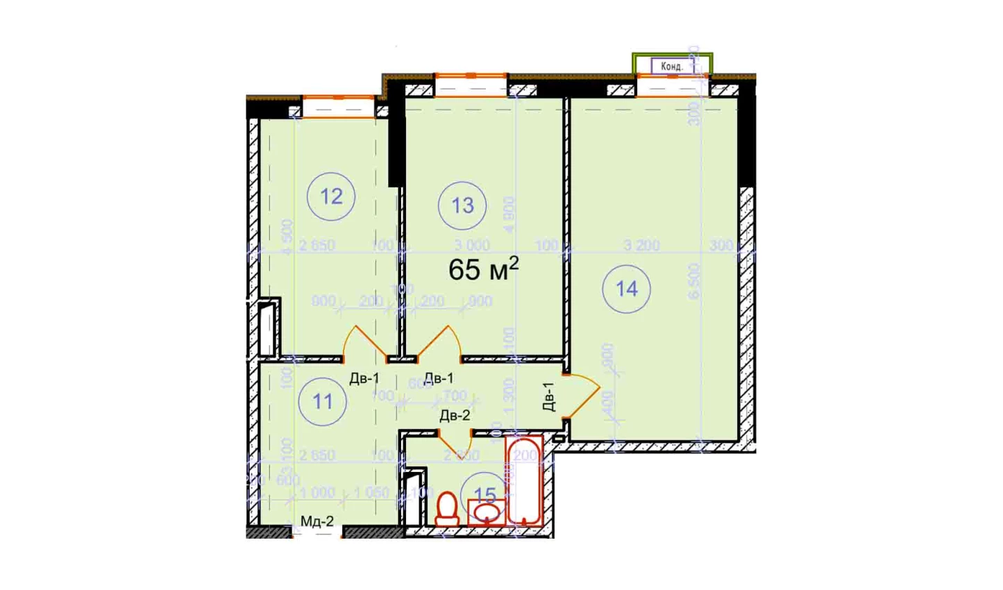 2-комн. квартира 65 м²  8/9 этаж | Жилой комплекс Uchtepa Avenue