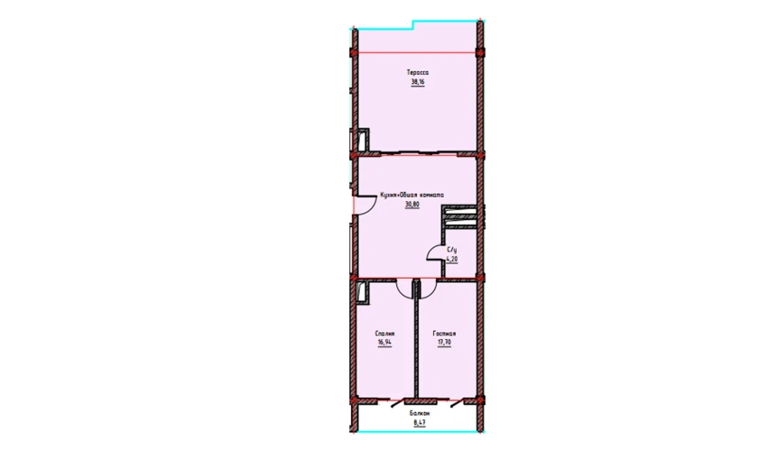 2-комнатная квартира 107.8 м²  17/17 этаж | Жилой комплекс UCHTEPA CITY