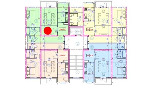 2-xonali xonadon 62 m²  1/9 qavat | Ahillik Turar-joy majmuasi