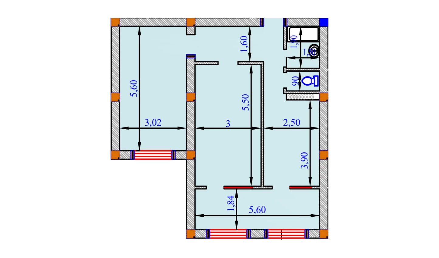 2-комн. квартира 77.7 м²  6/9 этаж | Жилой комплекс SHOHSAROY