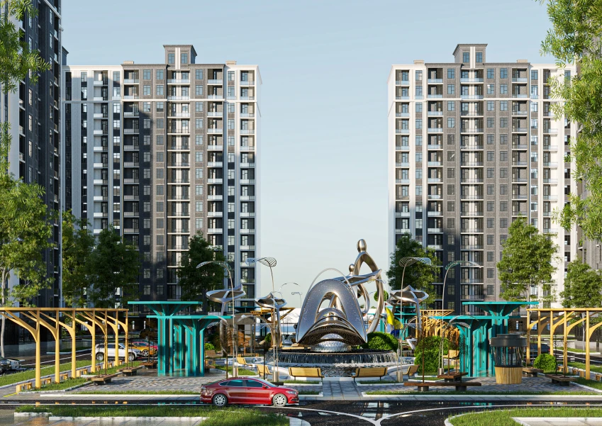 2-xonali xonadon 48.1 m²  3/16 qavat | Crystal Avenue Turar-joy majmuasi