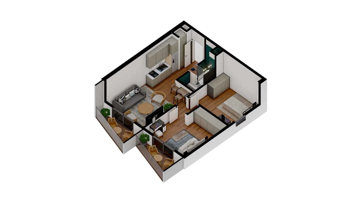 3-комн. квартира 51.59 м² 4/7 этаж | Жилой комплекс TUSHLAR VODIYSI 3-комн. квартира 51.59 м² 4/7 этаж | Жилой комплекс TUSHLAR VODIYSI