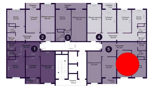 3-комнатная квартира 52.6 м²  9/9 этаж | Жилой комплекс YAQINLAR