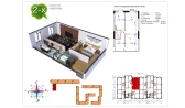 2-xonali xonadon 66.8 m²  5/11 qavat | Uchtepa Avenue Turar-joy majmuasi