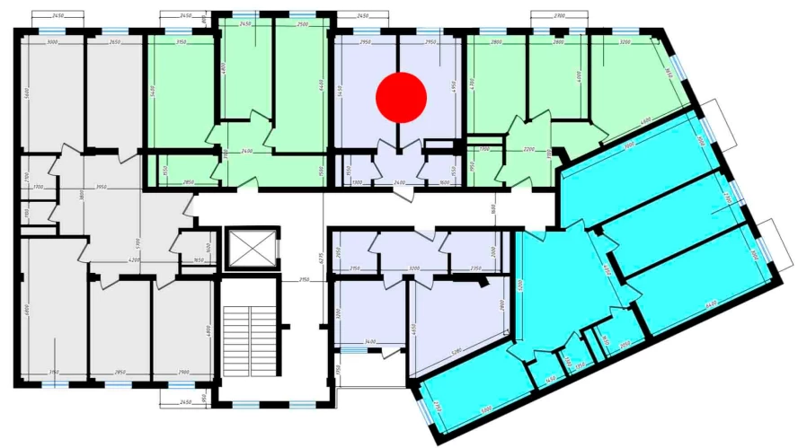 1-xonali xonadon 42.8 m²  5/10 qavat | Ko'kcha-Oqtepa Turar-joy majmuasi