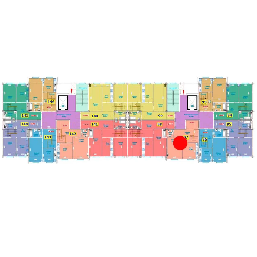 1-xonali xonadon 112.8 m²  1/9 qavat | YANGI AVLOD Turar-joy majmuasi