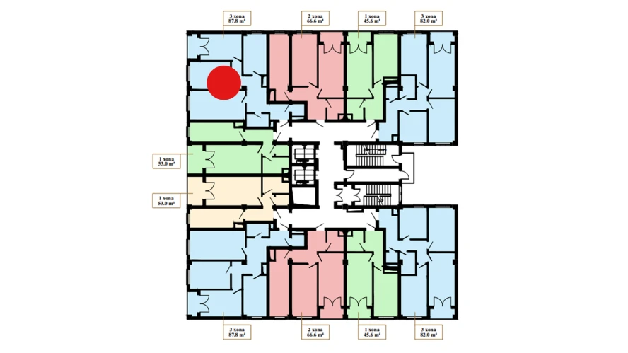 3-xonali xonadon 87.8 m²  4/16 qavat | Musaffo Turar-joy majmuasi