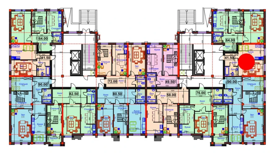 1-комн. квартира 41.5 м²  1/12 этаж | Жилой комплекс GAGARIN AVENUE