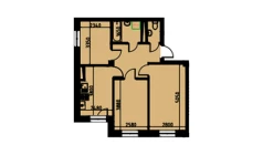 2-комн. квартира 58.75 м²  2/10 этаж | Жилой комплекс YANGIOBOD RESIDENCE