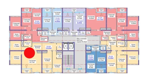4-комнатная квартира 125.69 м²  3/16 этаж | Жилой комплекс ELITE ECO CITY