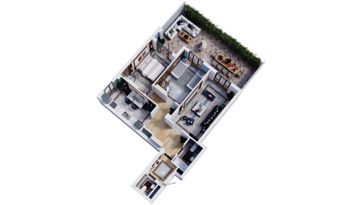 3-комн. квартира 127.8 м²  3/16 этаж | Жилой комплекс Musaffo