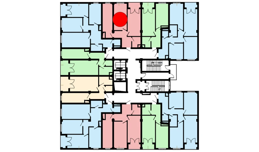 2-комнатная квартира 66.6 м²  14/16 этаж | Жилой комплекс Musaffo