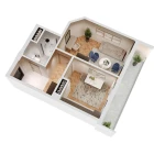 2-xonali xonadon 52.6 m²  5/12 qavat | SOKIN SOHIL Turar-joy majmuasi