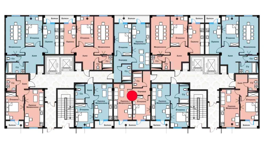 1-комн. квартира 43.35 м²  2/11 этаж | Жилой комплекс Zangota City 1 -ETAP