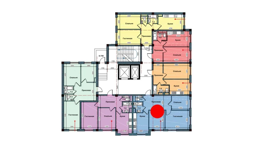 3-комнатная квартира 71.7 м²  2/10 этаж | Жилой комплекс NUR BARAKA