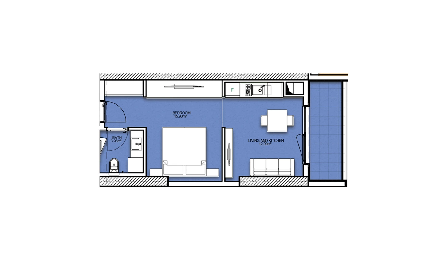 1-xonali xonadon 39.07 m²  6/19 qavat | Resim Taşkent Turar-joy majmuasi