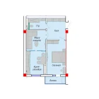 2-xonali xonadon 53.43 m²  12/12 qavat | SERGELI CITY Turar-joy majmuasi