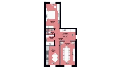 2-xonali xonadon 67.1 m²  5/8 qavat | SMART HOUSE NURAFSHAN Turar-joy majmuasi