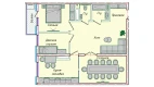 3-xonali xonadon 83.39 m²  14/16 qavat | EKO PARK Turar-joy majmuasi