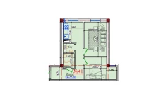 2-xonali xonadon 55.3 m²  1/9 qavat | ZAR ZAMONAVIY UYLAR Turar-joy majmuasi