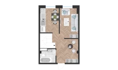 1-комн. квартира 39.4 м²  1/10 этаж | Жилой комплекс Ko'kcha-Oqtepa