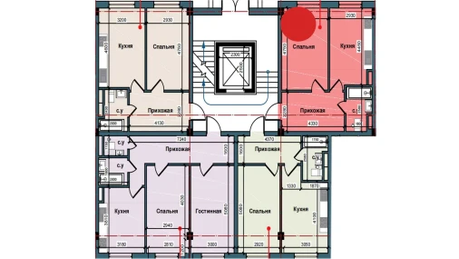 1-xonali xonadon 47.5 m²  3/9 qavat | NUR BARAKA Turar-joy majmuasi