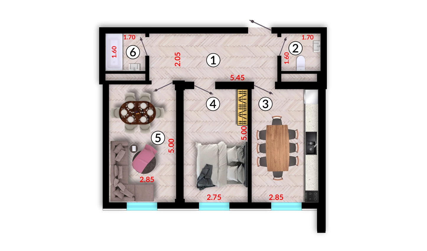 2-комн. квартира 61.2 м²  10/10 этаж | Жилой комплекс Ko'kcha-Oqtepa