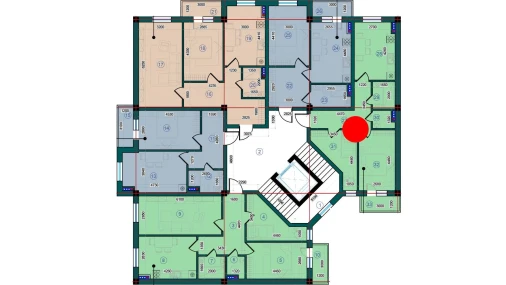 2-комнатная квартира 53.9 м²  6/7 этаж | Жилой комплекс Bristol