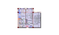 2-xonali xonadon 66.7 m²  3/9 qavat | ZAR ZAMONAVIY UYLAR Turar-joy majmuasi