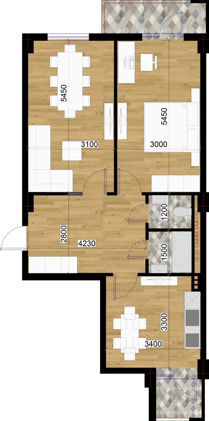 2-xonali xonadon 70.8 m²  5/7 qavat | O'ZBEGIM Turar-joy majmuasi