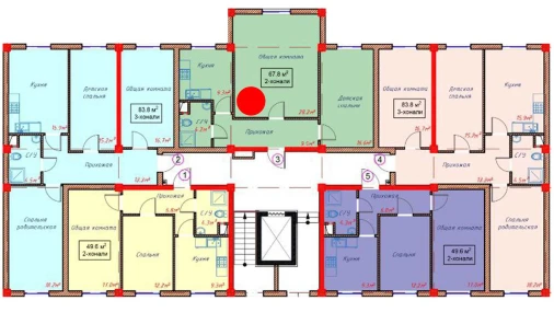 2-комнатная квартира 67.8 м²  1/9 этаж | Жилой комплекс Orzular