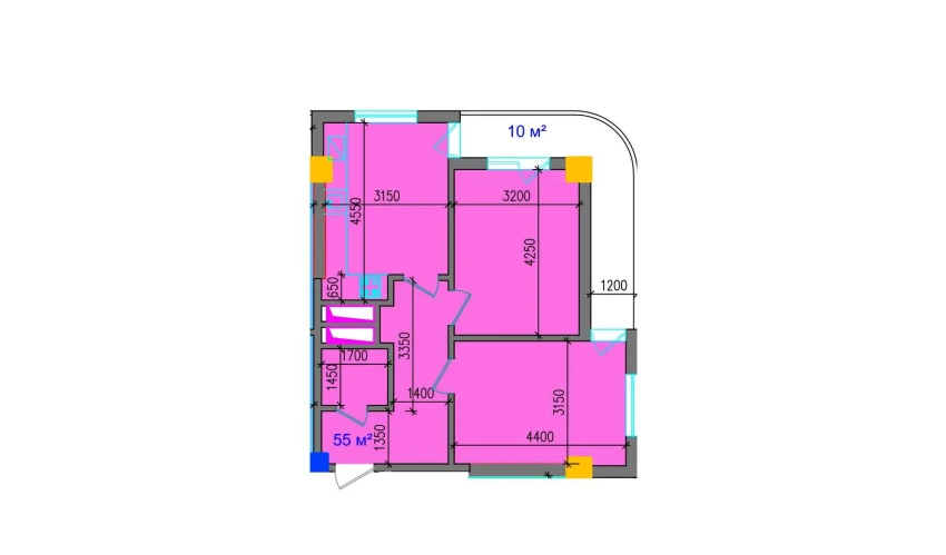 2-комнатная квартира 65 м²  8/12 этаж | Жилой комплекс SOKIN SOHIL