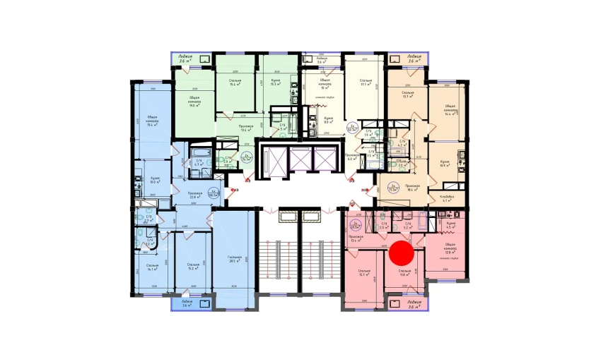 3-комнатная квартира 69.5 м²  5/21 этаж | Жилой комплекс BRILLIANT CITY AC