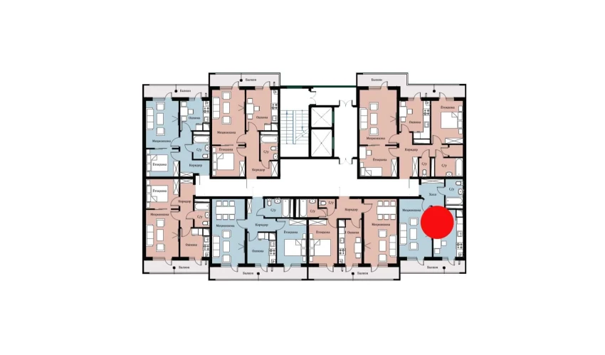 1-xonali xonadon 38.61 m²  1/16 qavat | SOKIN DIYOR Turar-joy majmuasi