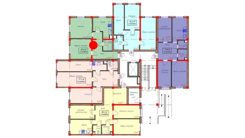 2-xonali xonadon 65 m²  1/9 qavat | Orzular Turar-joy majmuasi