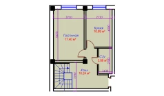 1-xonali xonadon 48.49 m²  1/10 qavat | Ko'kcha-Oqtepa Turar-joy majmuasi