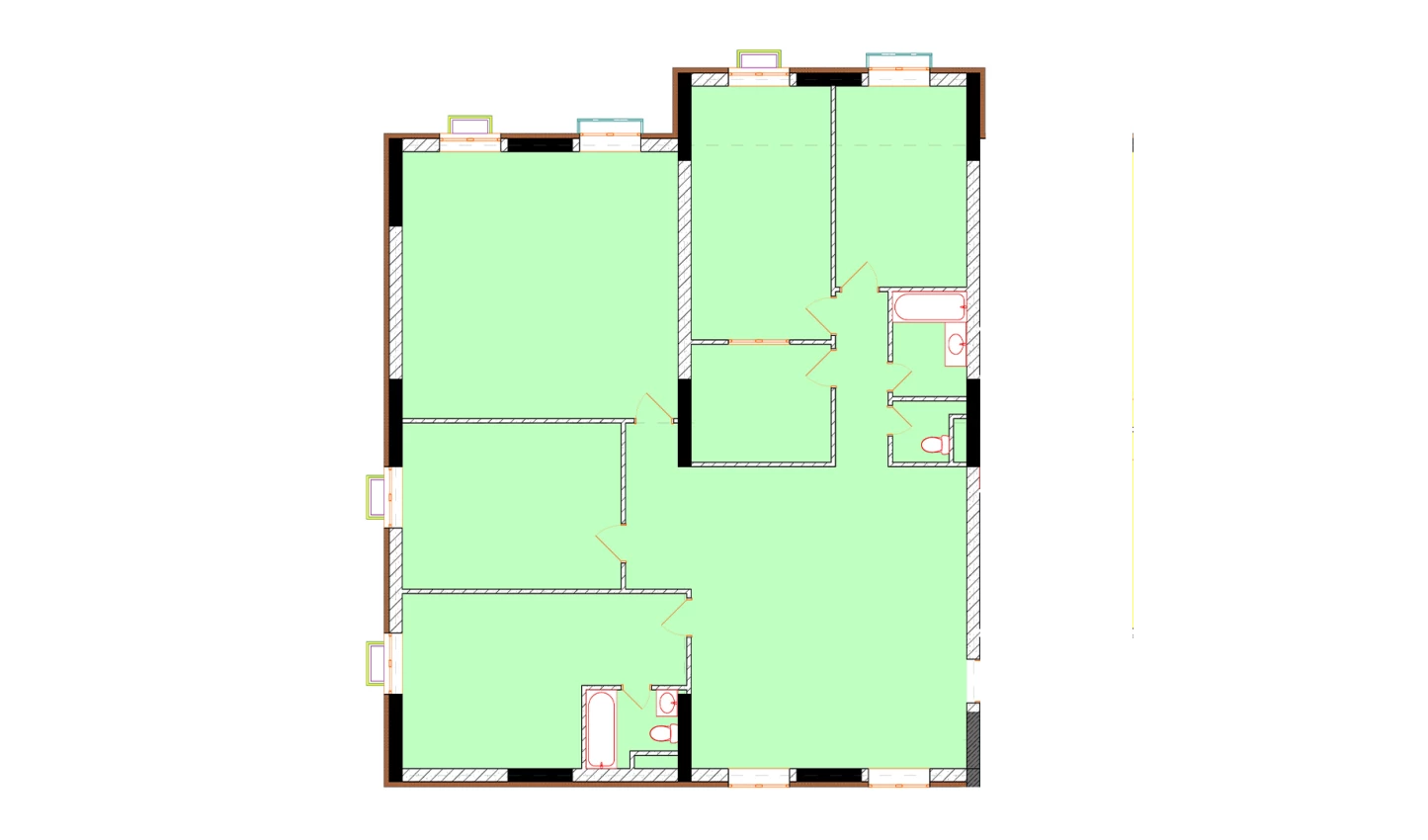 5-xonali xonadon 192.8 m²  4/9 qavat | Uchtepa Avenue Turar-joy majmuasi