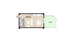 1-комн. квартира 28.32 м²  1/7 этаж | Жилой комплекс Bochka Resort