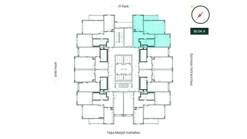 2-комнатная квартира 69.12 м²  13/26 этаж | Жилой комплекс SAF TOWERS