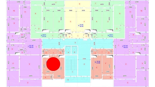 1-xonali xonadon 44.88 m²  3/16 qavat | ELITE ECO CITY Turar-joy majmuasi
