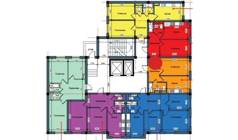 1-xonali xonadon 41.5 m²  1/10 qavat | NUR BARAKA Turar-joy majmuasi