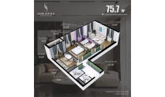 3-xonali xonadon 75.9 m²  9/11 qavat | Savr Avenue Turar-joy majmuasi