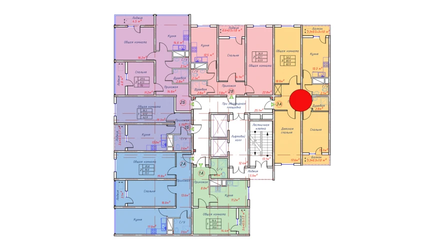 3-комн. квартира 82.9 м²  4/16 этаж | Жилой комплекс TRINITY