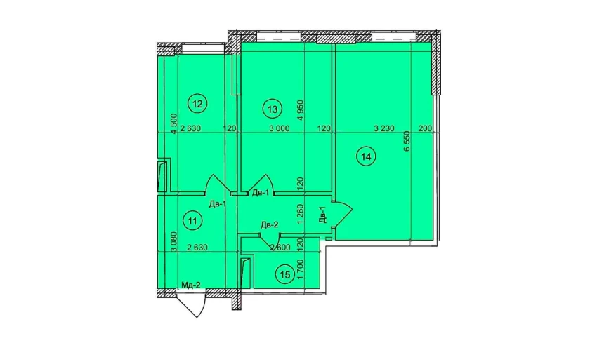 2-xonali xonadon 66.9 m²  6/9 qavat | Uchtepa Avenue Turar-joy majmuasi